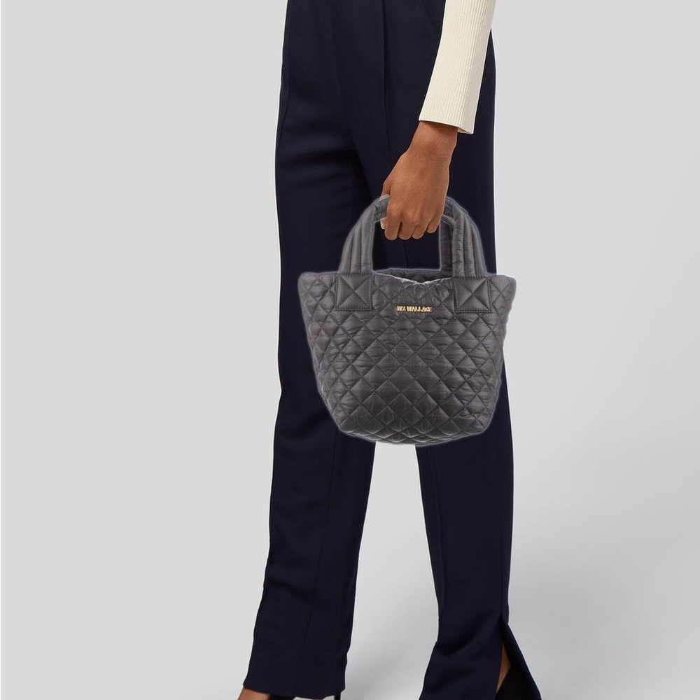 MZ Wallace Quilted Mini Tote in Black with Gold Logo - Picture 3 of 6